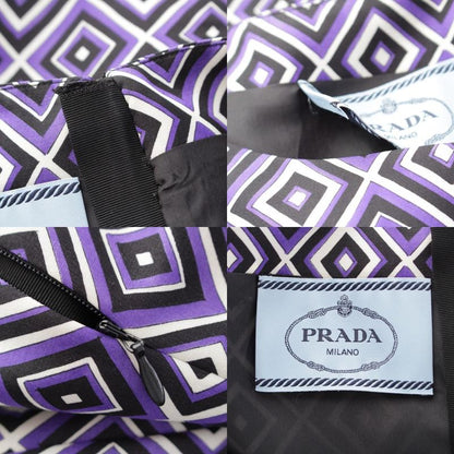 Prada '12 Wool And Silk Print Dress Purple 44