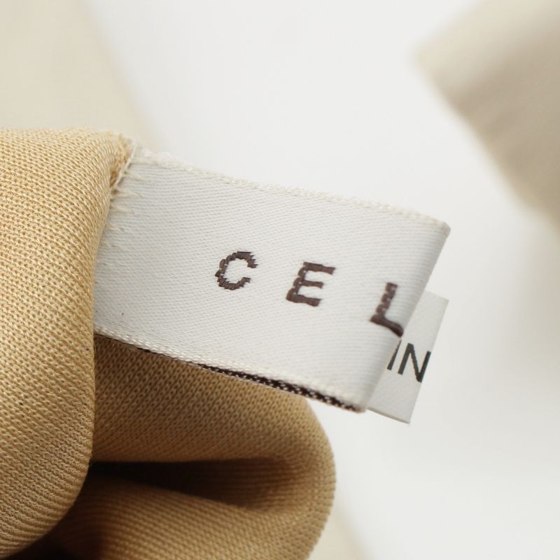 Celine Leather Triomphe Long Gloves White