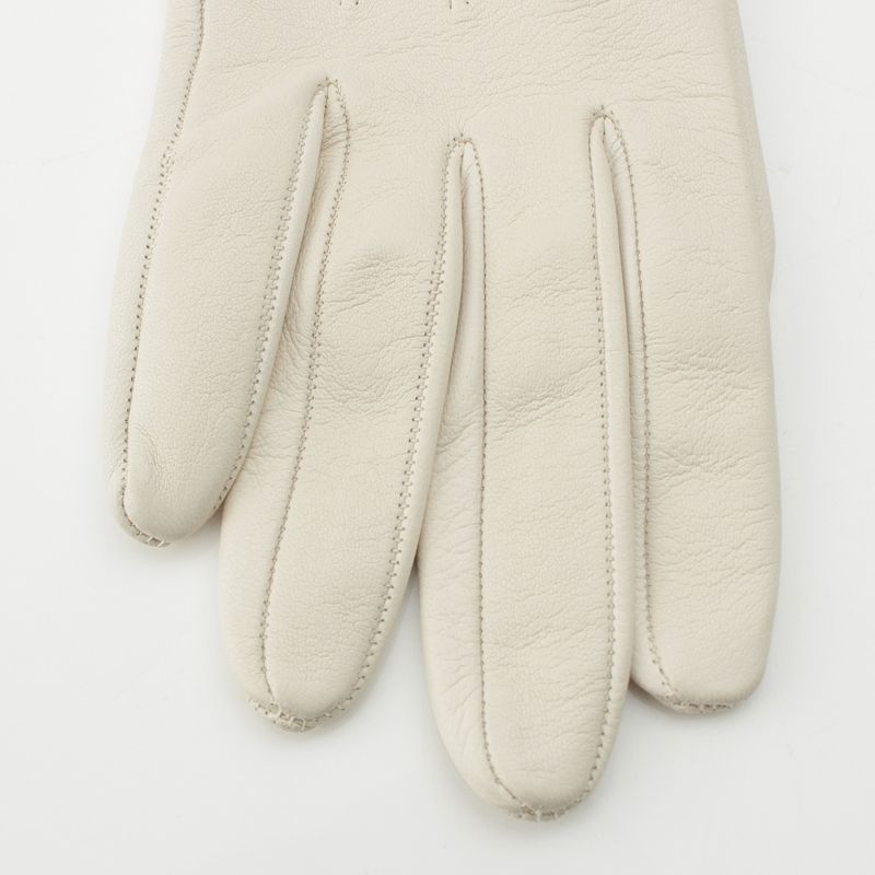 Celine Leather Triomphe Long Gloves White