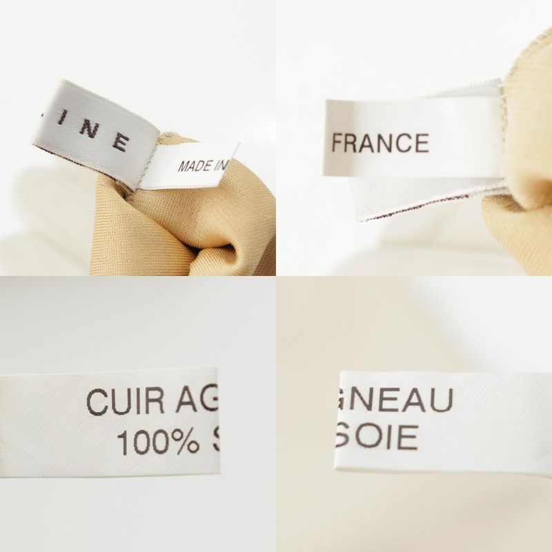 Celine Leather Triomphe Long Gloves White