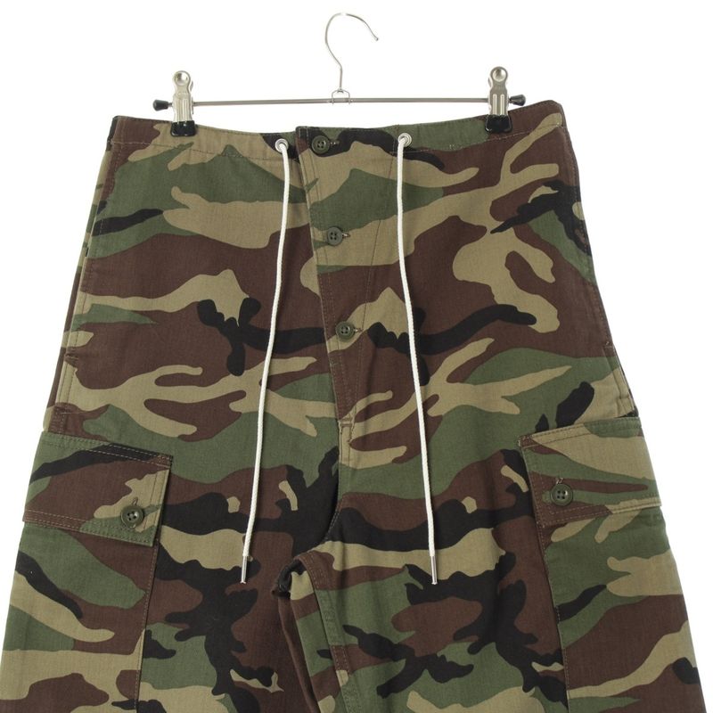 Celine 21SS Loose Fit Camouflage Cargo Pants Bottoms 2z133494m Khaki 44