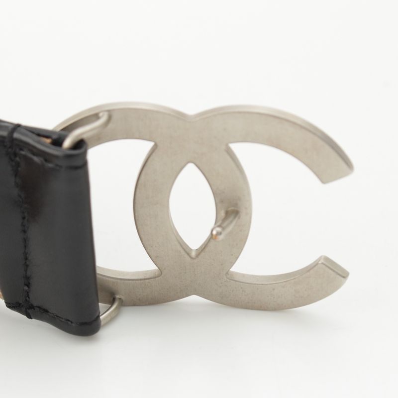 Chanel Leather B12A Belt Black 80/32