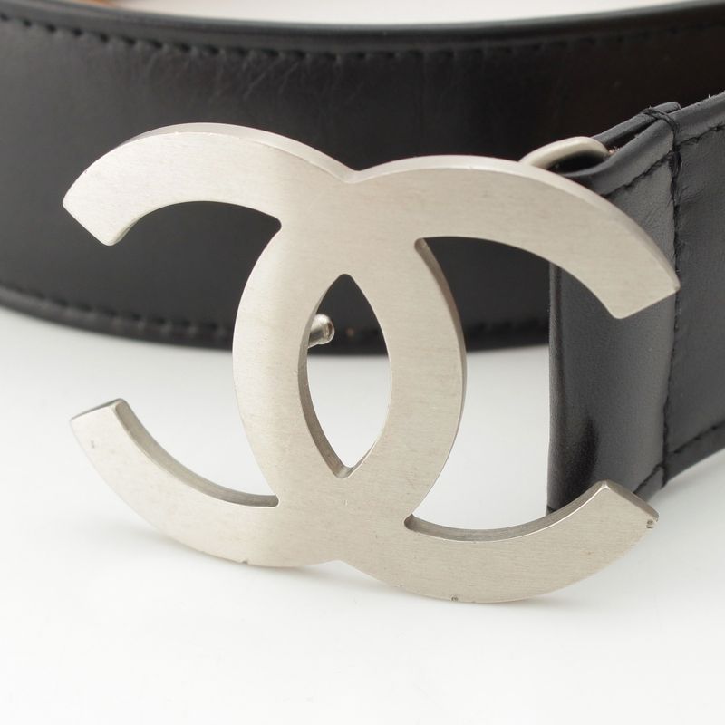 Chanel Leather B12A Belt Black 80/32