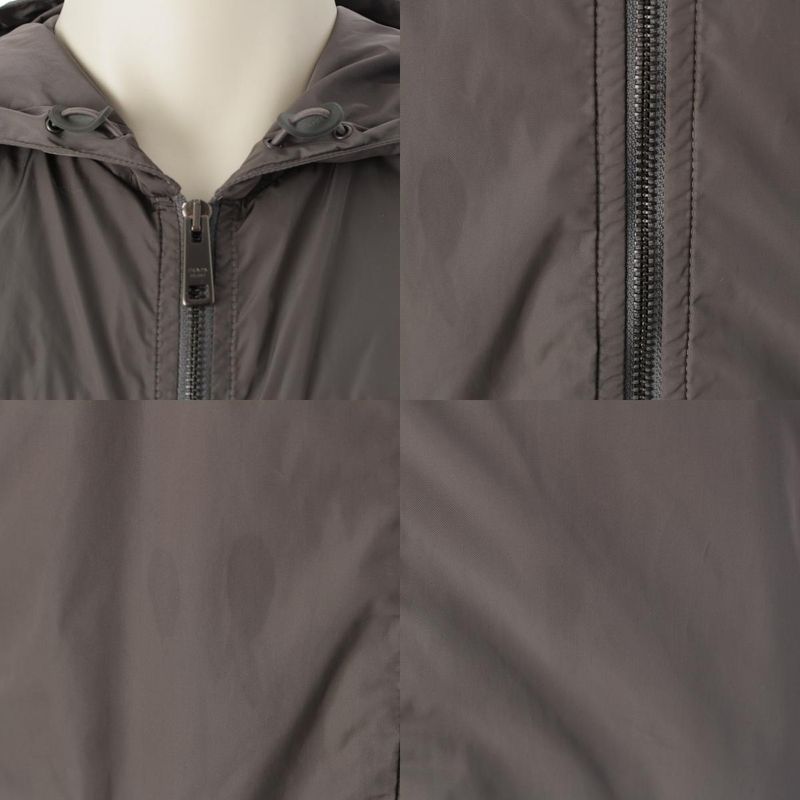 Prada '15 Zip Up Hooded Jacket Hoodie Gray 50