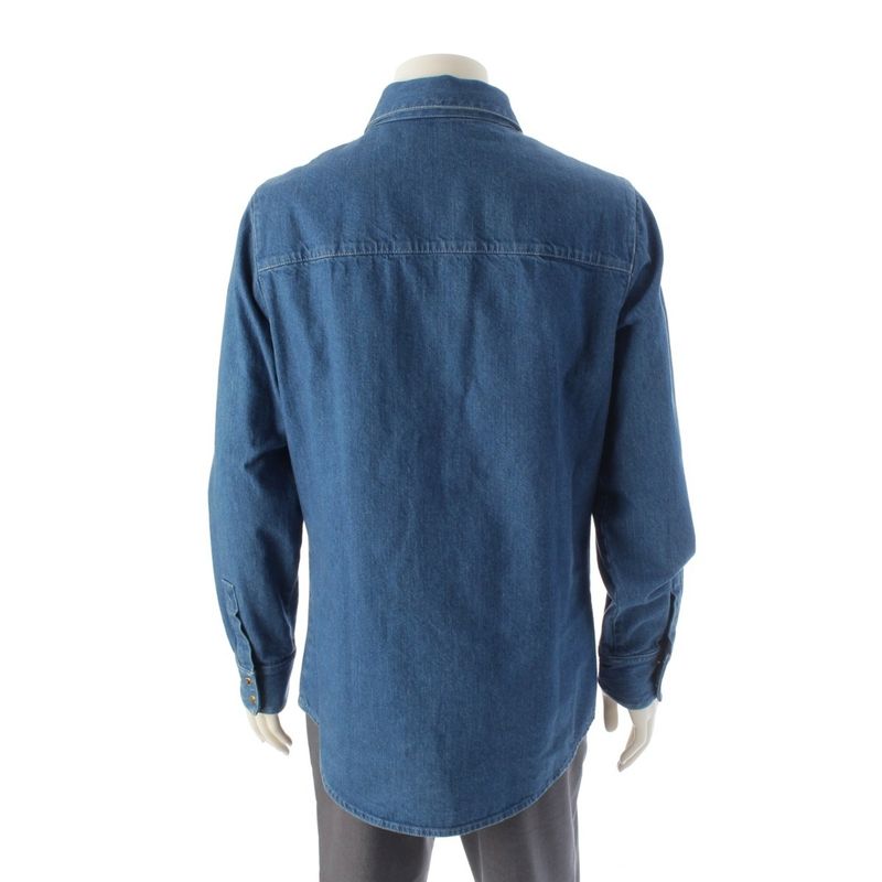 Gucci Webline Sherry Line Denim GG Logo Gold Hardware Long Sleeve Shirt Tops