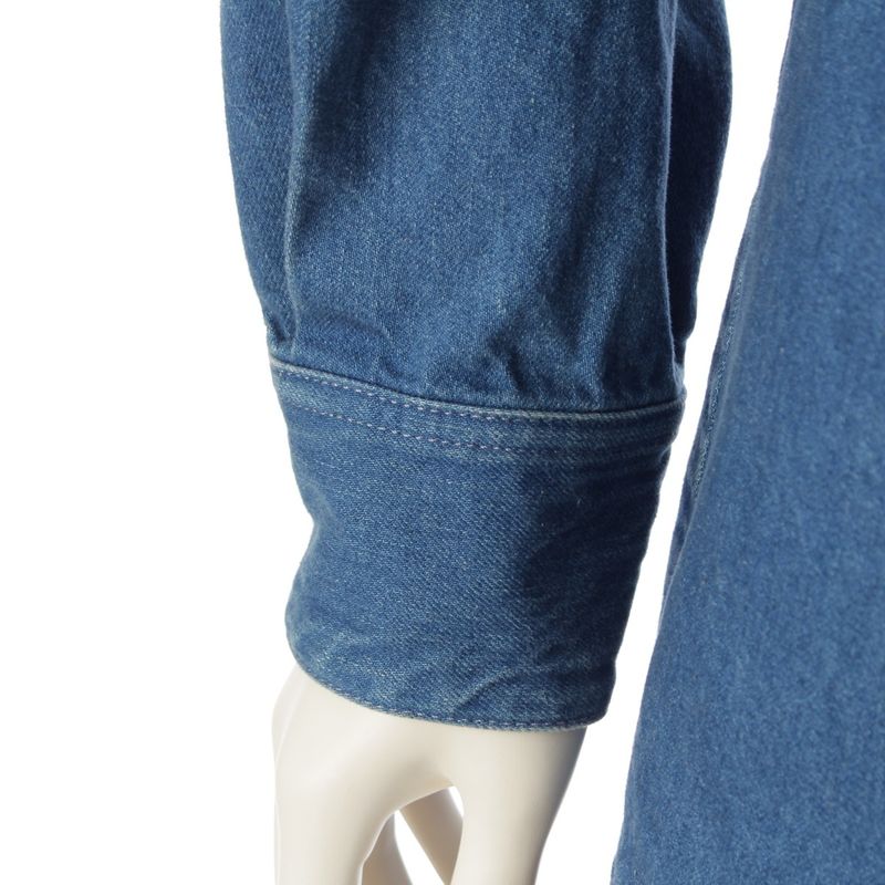 Gucci Webline Sherry Line Denim GG Logo Gold Hardware Long Sleeve Shirt Tops