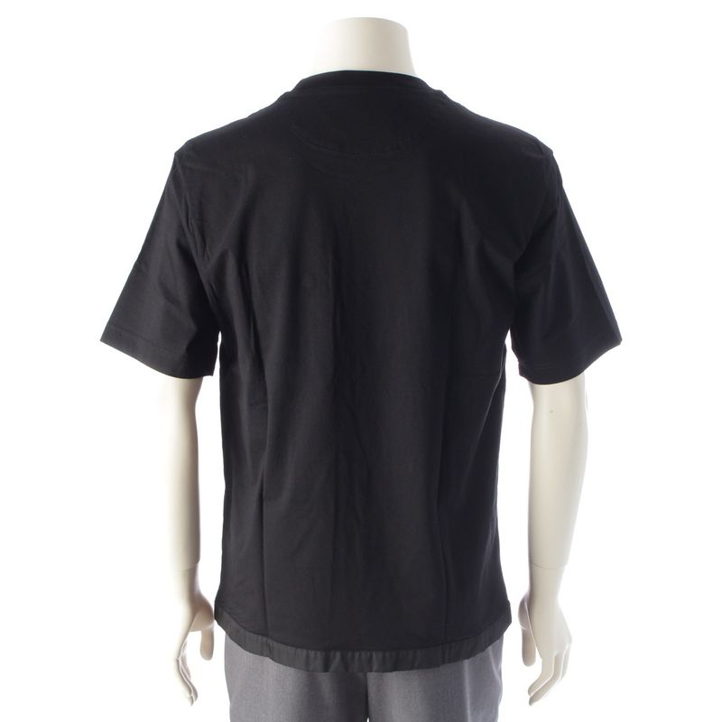 Prada 24 Cotton Re-nylon Triangle Logo Short Sleeve Tee Top Ujn661 Black M