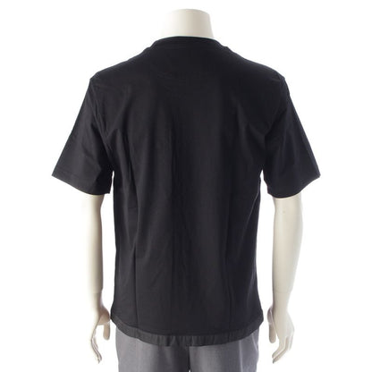 Prada 24 Cotton Re-nylon Triangle Logo Short Sleeve Tee Top Ujn661 Black M