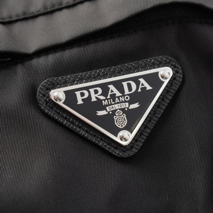 Prada 24 Cotton Re-nylon Triangle Logo Short Sleeve Tee Top Ujn661 Black M