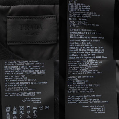 Prada 24 Cotton Re-nylon Triangle Logo Short Sleeve Tee Top Ujn661 Black M