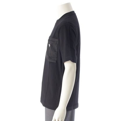 Prada 24 Cotton Re-nylon Triangle Logo Short Sleeve Tee Top Ujn661 Black M