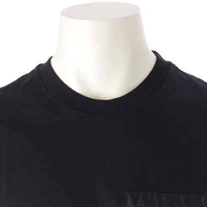 Prada 24 Cotton Re-nylon Triangle Logo Short Sleeve Tee Top Ujn661 Black M