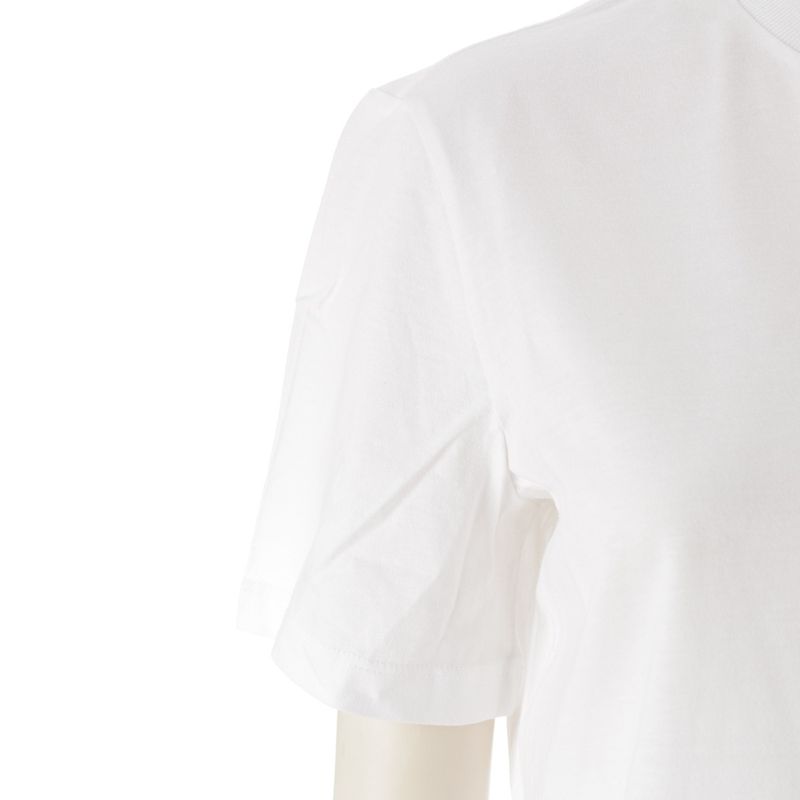 Prada 23 Cotton Triangle Logo Rhinestone Short Sleeve T-shirt Top 35838r White