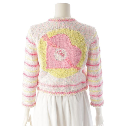 Chanel 24C Knit Cotton COCO Heart Coco Mark Heart Cardigan Top Jacket P76603
