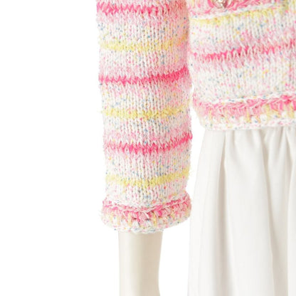 Chanel 24C Knit Cotton COCO Heart Coco Mark Heart Cardigan Top Jacket P76603