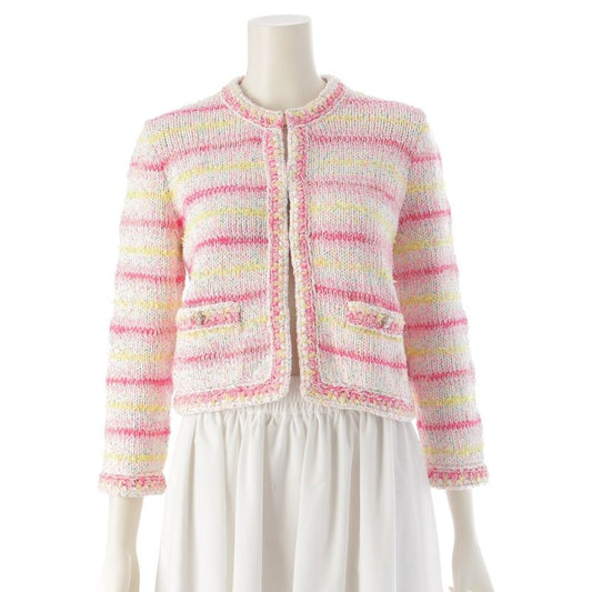 Chanel 24C Knit Cotton COCO Heart Coco Mark Heart Cardigan Top Jacket P76603