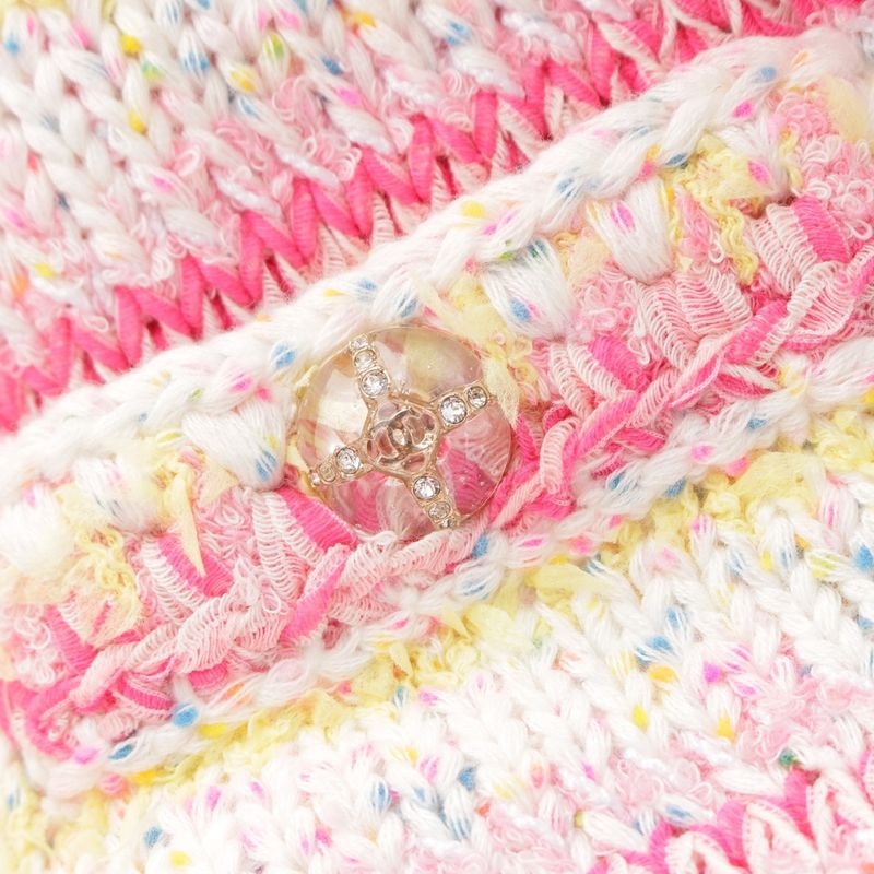 Chanel 24C Knit Cotton COCO Heart Coco Mark Heart Cardigan Top Jacket P76603