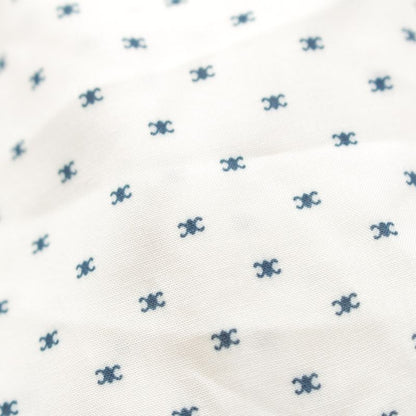 Celine 25 Rayon Viscose Triomphe Loose Blouse Shirt Top C813314v Vanille Navy