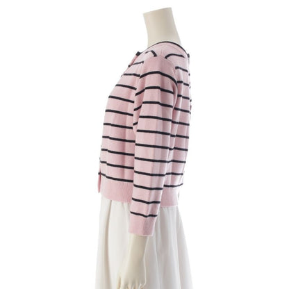 Chanel 2025 Coco Mark Striped Double Face Cardigan Top P79517 Pink 38