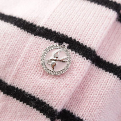 Chanel 2025 Coco Mark Striped Double Face Cardigan Top P79517 Pink 38