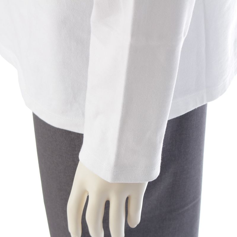 Prada 23 Cotton Triangle Logo Long T Long Sleeve Shirt Top 34642 White S