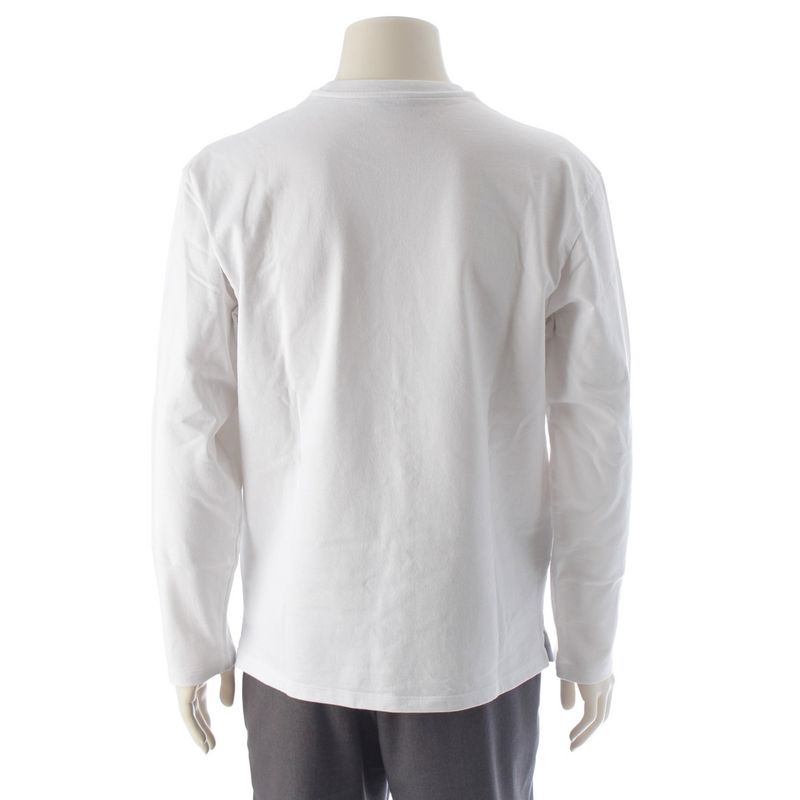 Prada 23 Cotton Triangle Logo Long T Long Sleeve Shirt Top 34642 White S