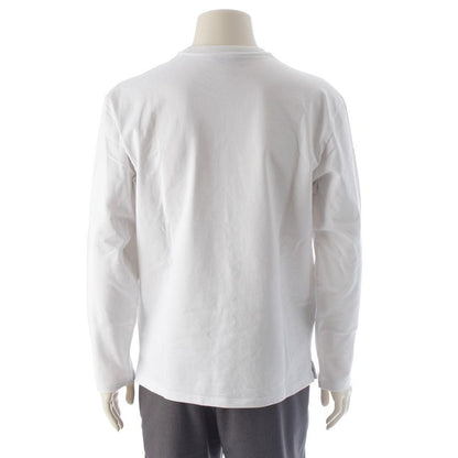 Prada 23 Cotton Triangle Logo Long T Long Sleeve Shirt Top 34642 White S