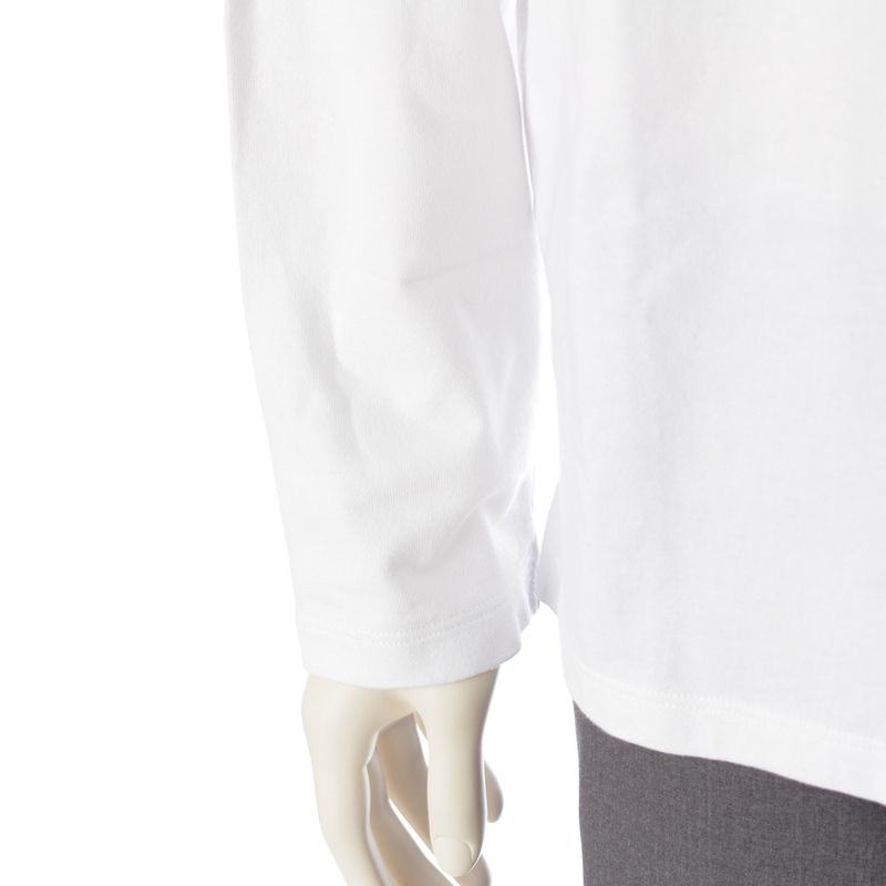 Prada 23 Cotton Triangle Logo Long T Long Sleeve Shirt Top 34642 White S