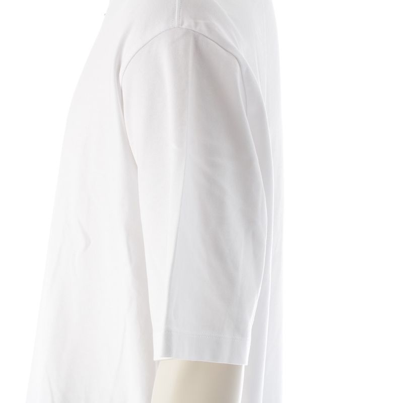 Prada Cotton Triangle Logo Cotton Cool Neck Short Sleeve Tee Ujn861 White M