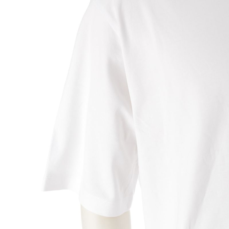 Prada Cotton Triangle Logo Cotton Cool Neck Short Sleeve Tee Ujn861 White M