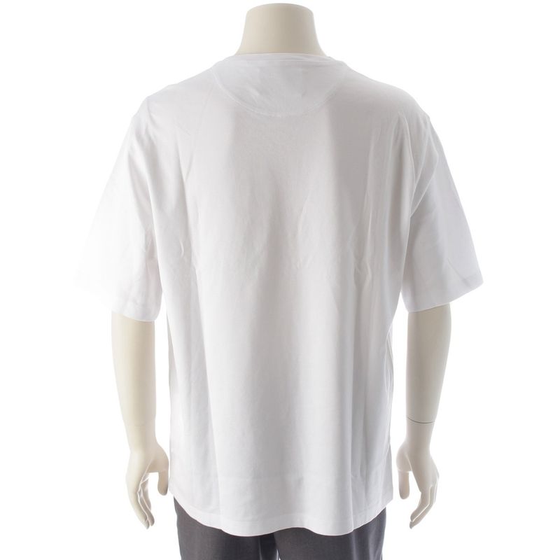 Prada Cotton Triangle Logo Cotton Cool Neck Short Sleeve Tee Ujn861 White M
