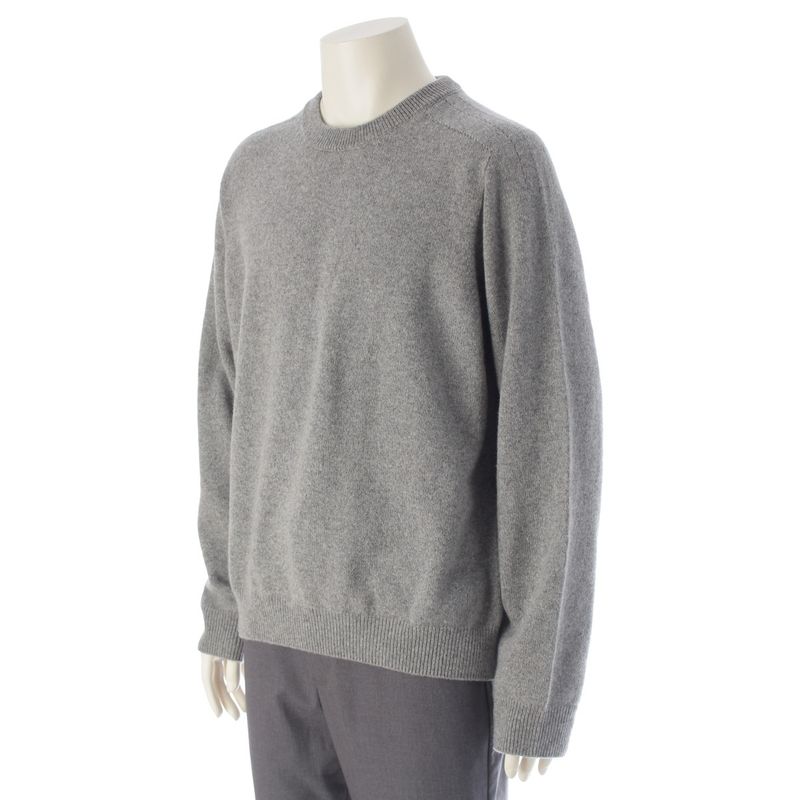 Celine Triomphe Cashmere Cool Neck Knit Sweater 2ad3x384d Grey XXL