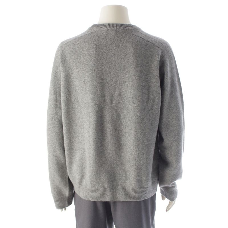 Celine Triomphe Cashmere Cool Neck Knit Sweater 2ad3x384d Grey XXL