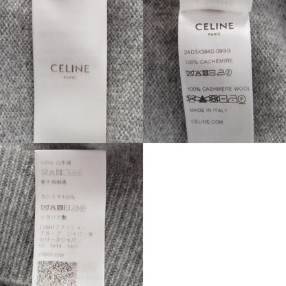 Celine Triomphe Cashmere Cool Neck Knit Sweater 2ad3x384d Grey XXL