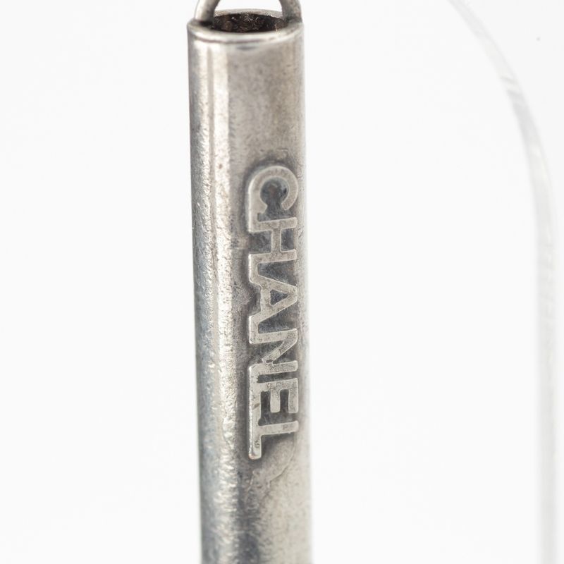 Chanel Sv925 Coco Mark Logo Earrings Silver