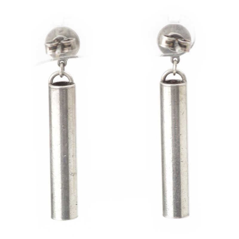 Chanel Sv925 Coco Mark Logo Earrings Silver