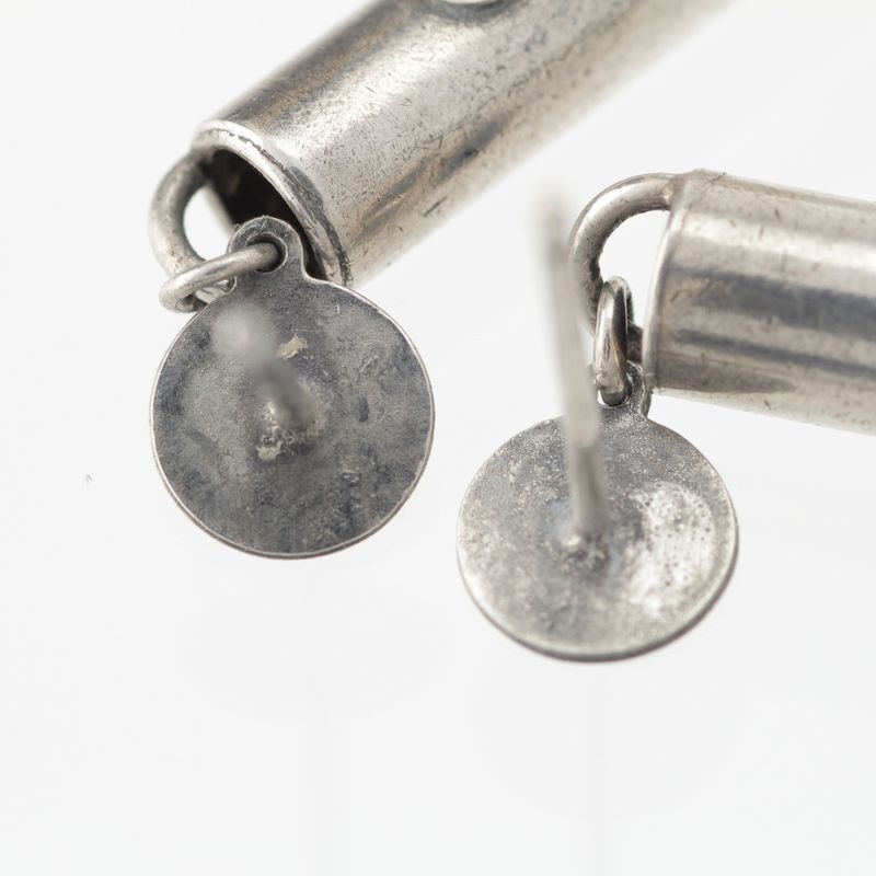 Chanel Sv925 Coco Mark Logo Earrings Silver