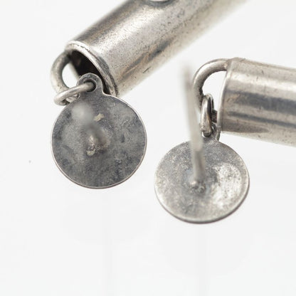 Chanel Sv925 Coco Mark Logo Earrings Silver