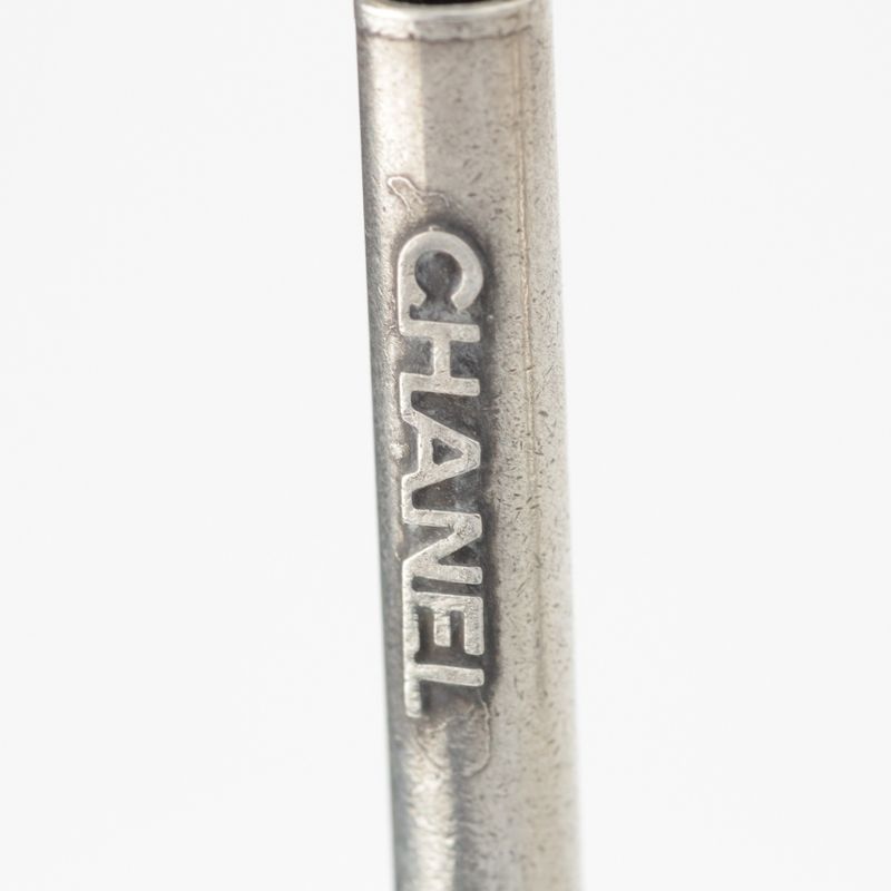 Chanel Sv925 Coco Mark Logo Earrings Silver