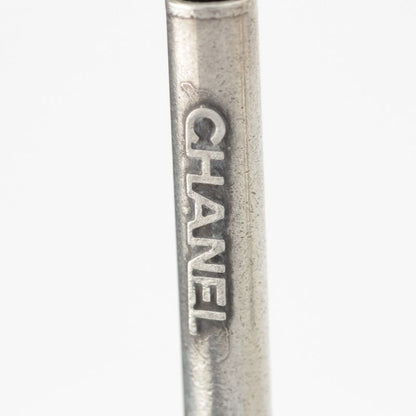 Chanel Sv925 Coco Mark Logo Earrings Silver