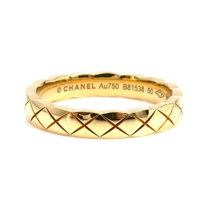 Chanel 18K Yellow Gold Yellow Gold Coco Crush Ring J11794 9.5 Size 50 3.8g