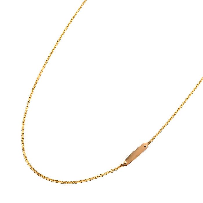 Tiffany & Co 18K Pink Gold Pink Gold Tag Chain Mini Necklace 4.3g 46cm (18.11in)