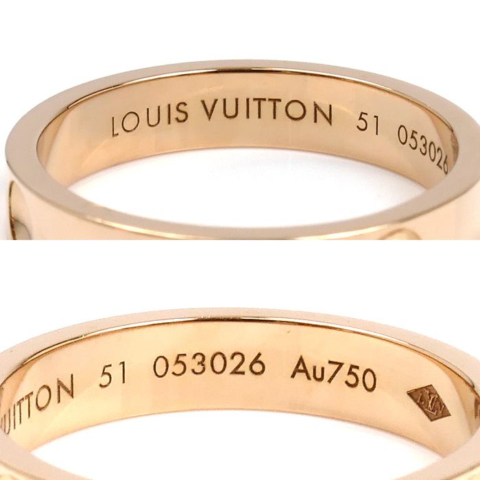 Louis Vuitton 18K Pink Gold Pink Gold Petite Berg Empreinte Ring - Ring #11 51