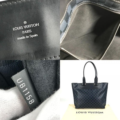 Louis Vuitton Shoulder Bag Cabas Voyage N41397 Damier Cobalt Canvas Navy