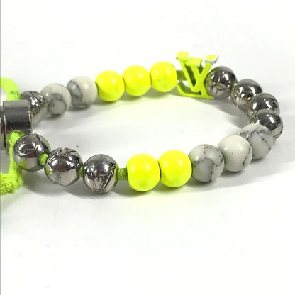 Louis Vuitton Bracelet Bra Scuff Monogram Beads M00510 Metal Yellow