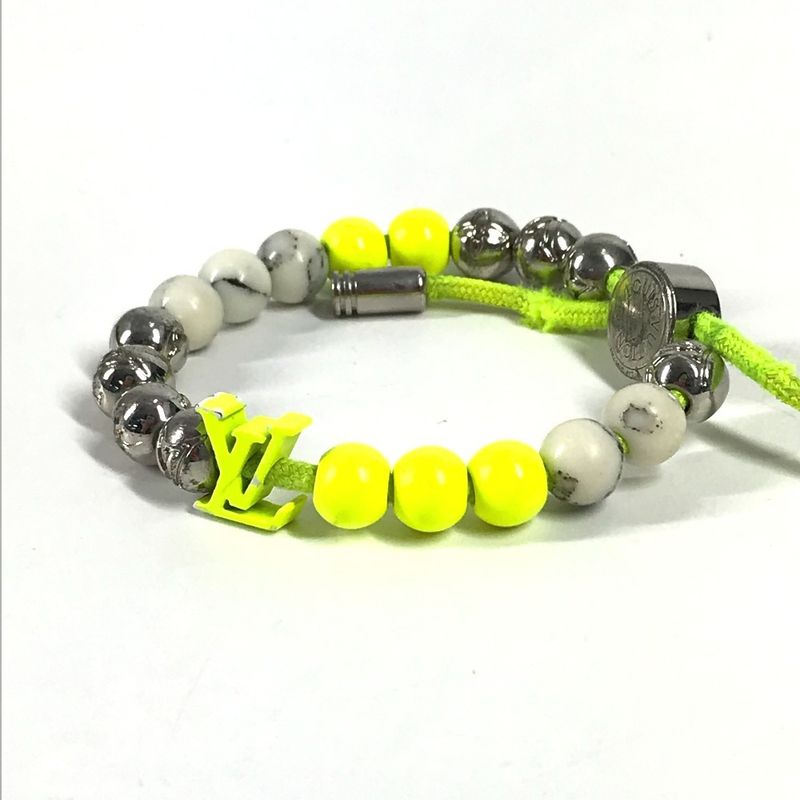 Louis Vuitton Bracelet Bra Scuff Monogram Beads M00510 Metal Yellow