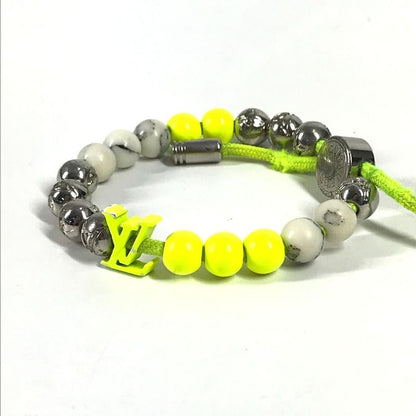 Louis Vuitton Bracelet Bra Scuff Monogram Beads M00510 Metal Yellow