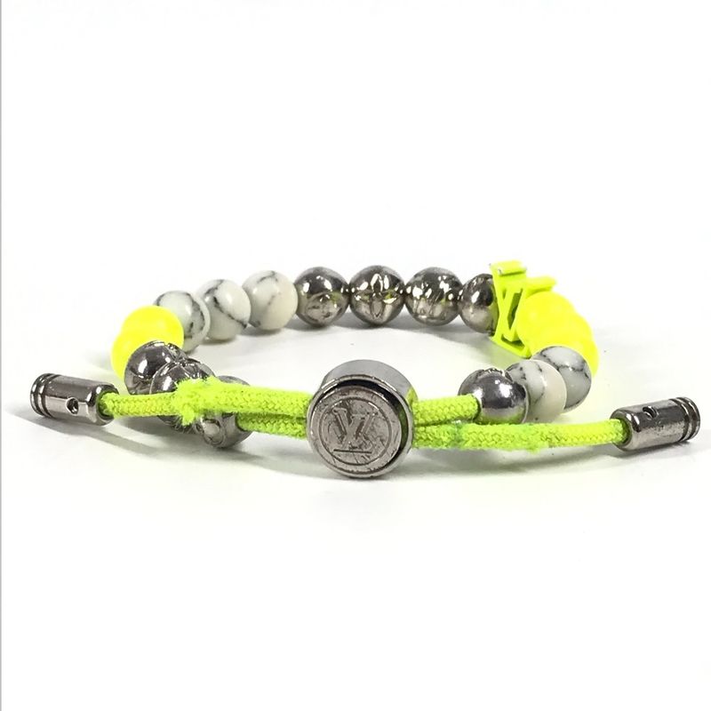 Louis Vuitton Bracelet Bra Scuff Monogram Beads M00510 Metal Yellow