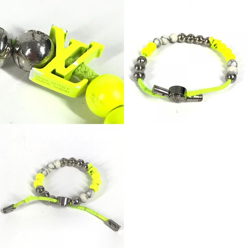 Louis Vuitton Bracelet Bra Scuff Monogram Beads M00510 Metal Yellow