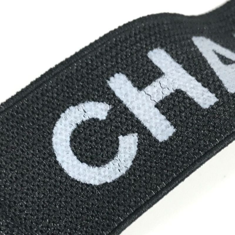 Chanel Bracelet Belt Armband Rubber Black